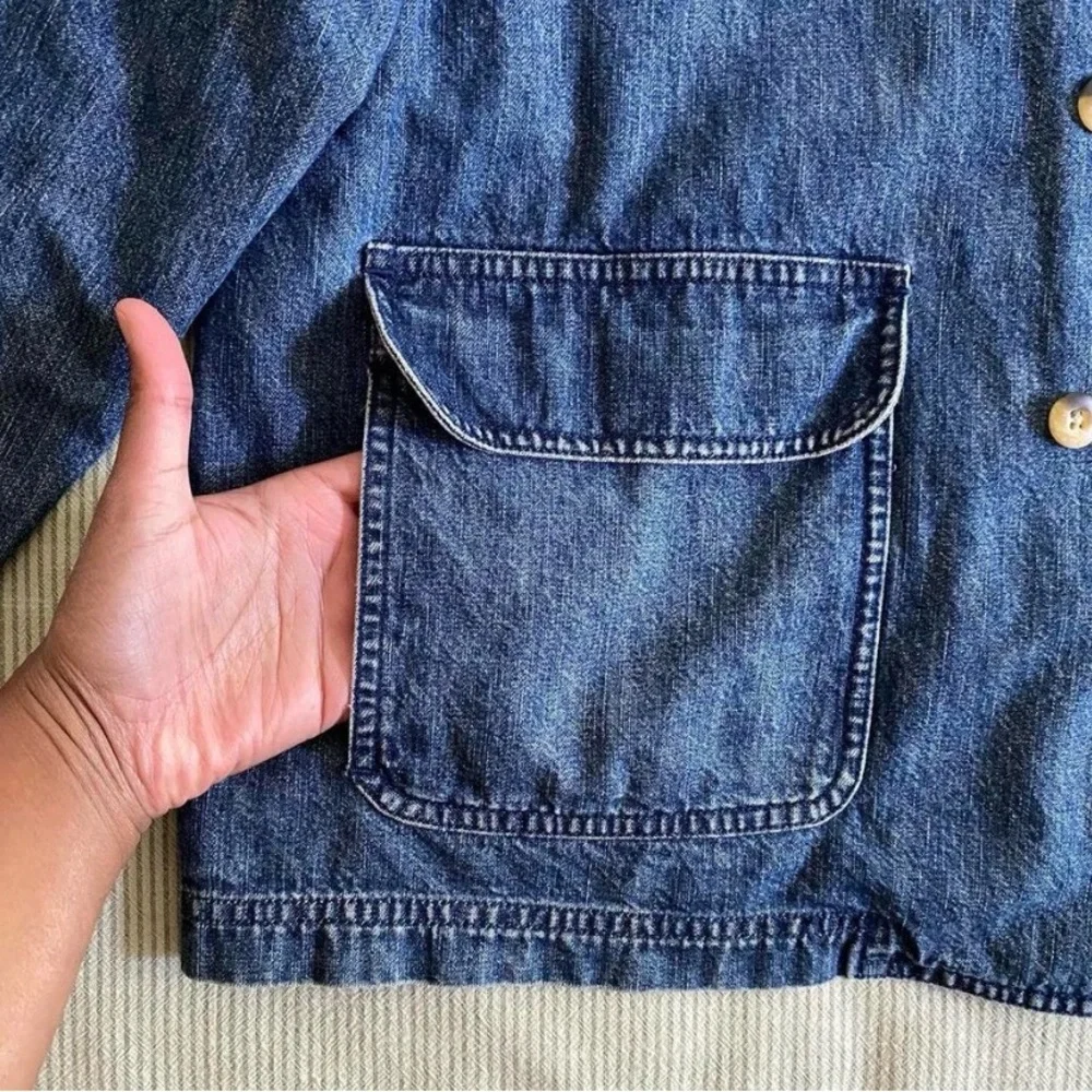 L.L. Bean RARE Double Breasted Bug Jean Jacket